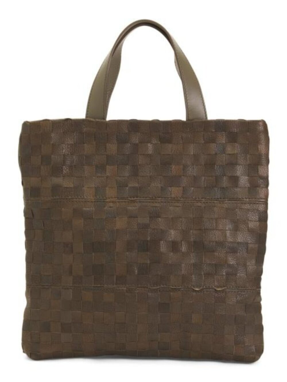 FALOR Made In Italy Leather Woven Shopper Tote
